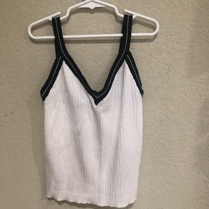 Ribbed Black and White Knit Tank